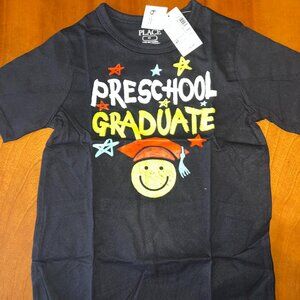 Boys Size 4T Black T shirt Preschool Graduate Childrens Place
